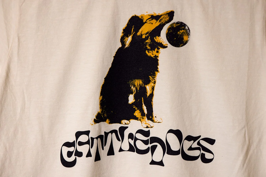 Folded The Cattledogs shirts and stickers